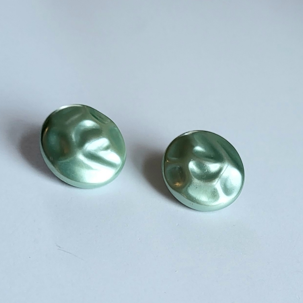 vintage textured oversize button clip-on earrings